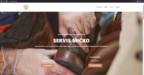 Izrada sajta za obucarsko tasnersku radnju u Beogradu